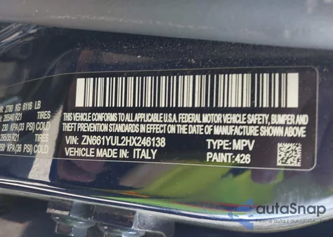 2017 Maserati Levante S из США, поврежденный, VIN ZN661YUL2HX246138